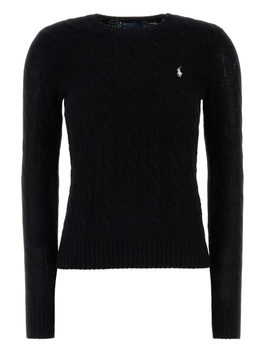 Pullover Girocollo In Lana E Cashmere A Trecce