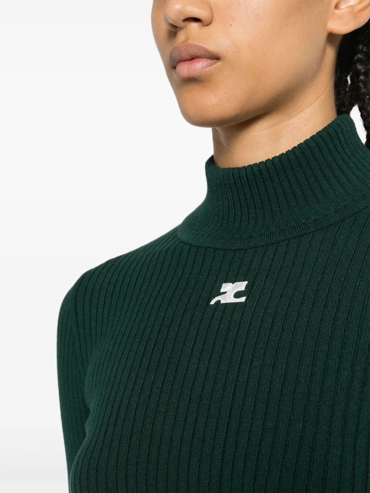 Courreges Turtle neck - Verde | 06ef95278135f132a124d89a7ca44ee04bd38123