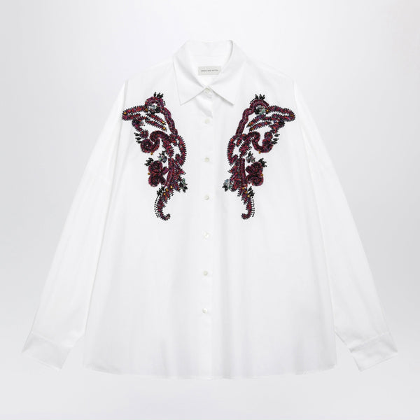 White Embroidered Cotton Shirt