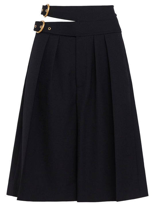 Bermuda In Lana Con Doppia Fibbia