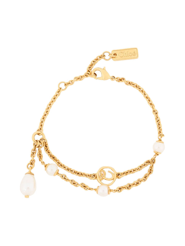 Pulsera ChloÉ Classy de latón y perla de vidrio