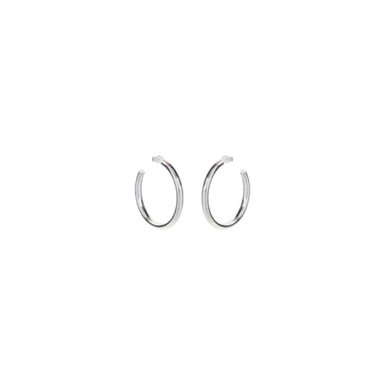 Classic Hoops M Silver Earrings