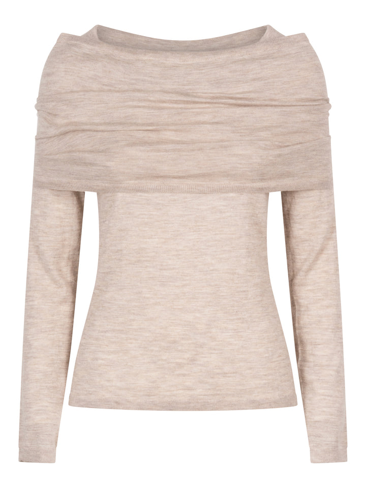 Maxmara Round neck - Nude & Neutrals | e8e0eeedb128bd6fa4f82303bac5282b7eb6a746