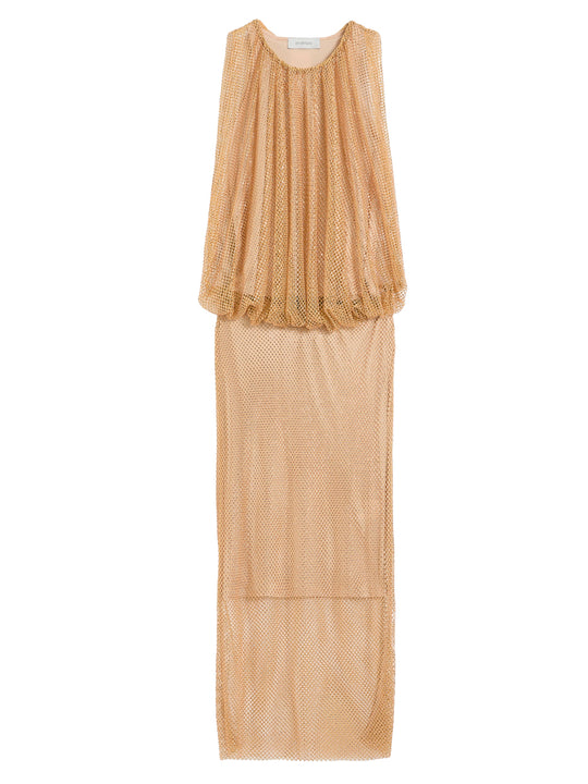 Sleeveless Jersey Dress With Crystals