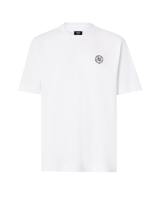 Cotton T-Shirt With Ff Embroidery