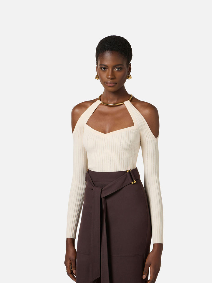 Elisabetta Franchi Top - Bianco | 573e55f848ba063ee5e22fd22f06347f212eac2f