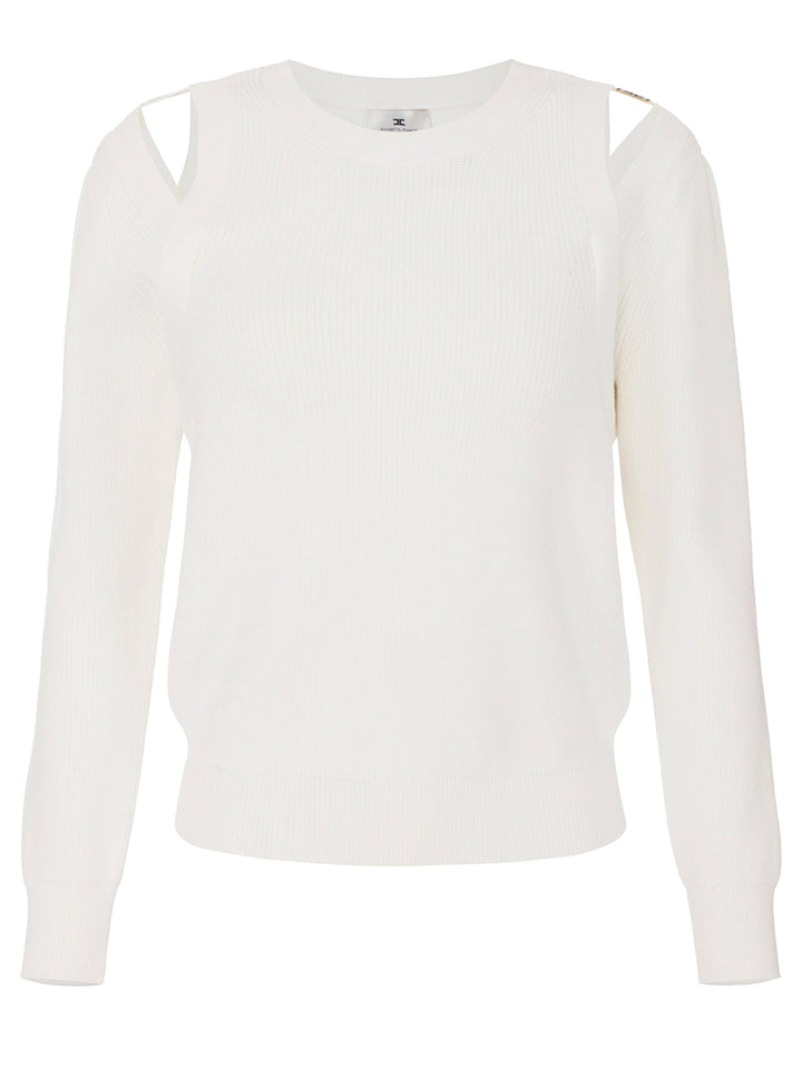 Elisabetta Franchi Round neck - Bianco | ed6eafaa27dc0d57eb7935cfb204e939956b0687