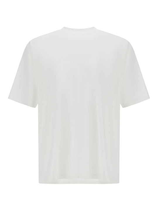 T-Shirt In Jersey Di Cotone Stretch Con Dettagli In Scuba