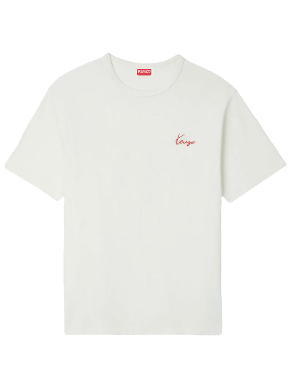 T-Shirt Con Profilo `Kenzo Archive Rose` In Cotone