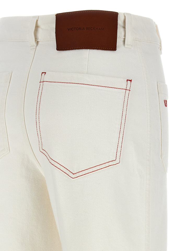 Victoria Beckham Alina Jeans - Bianco | bf04b376c3cdd58c00715ff6ca97e78abf0ff854