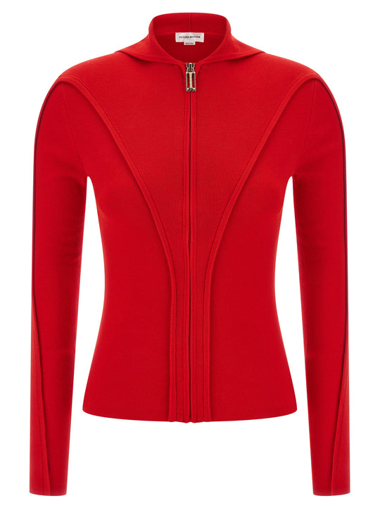 Hooded Cardigan Maglioni Rosso