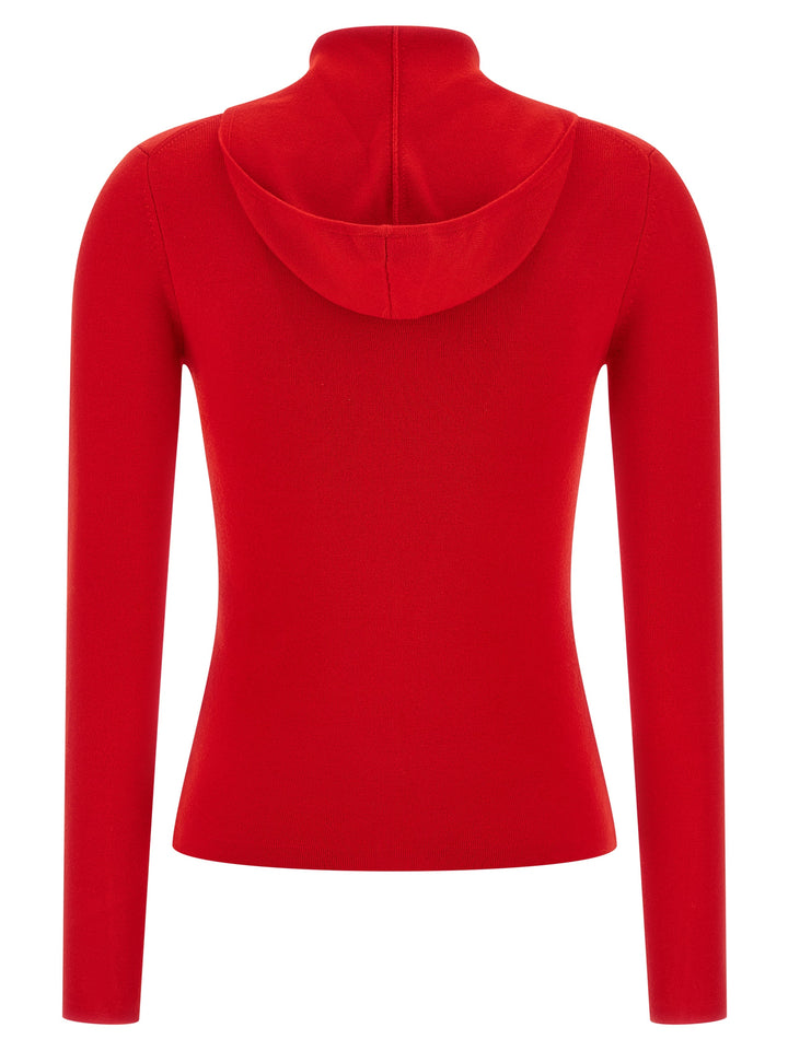 Victoria Beckham Hooded Cardigan Maglioni - Rosso | 666c2eace6fe0d559830af542fb81cb2e1c96560