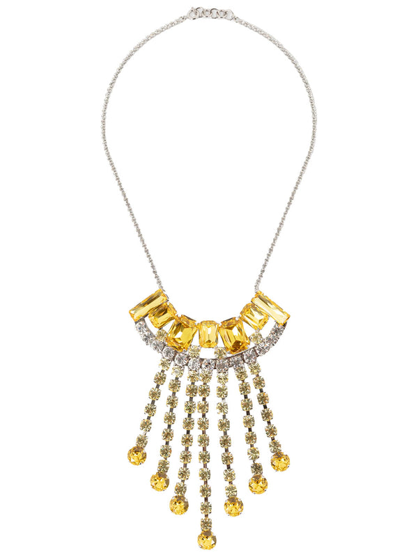 Collana Statement In Ottone Con Ciondoli In Strass