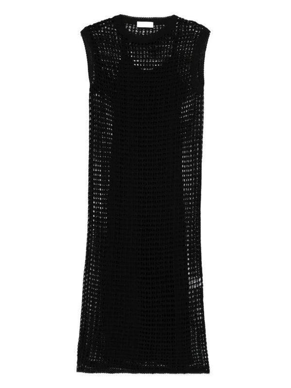 Abito Midi Smanicato In Maglia A Rete
