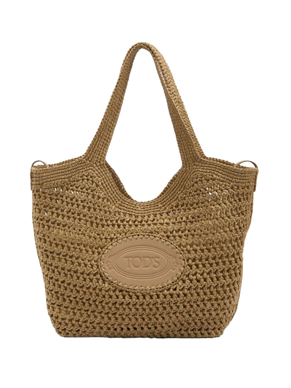 Borsa Shopping Media In Rafia E Pelle