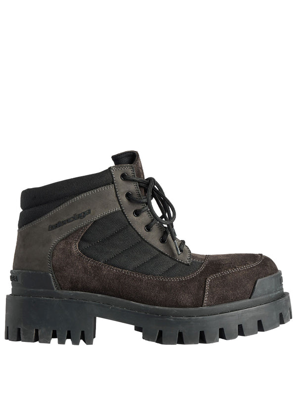 Stivali Bassi Combat Strike In Nabuk, Suede E Tela Di Cotone