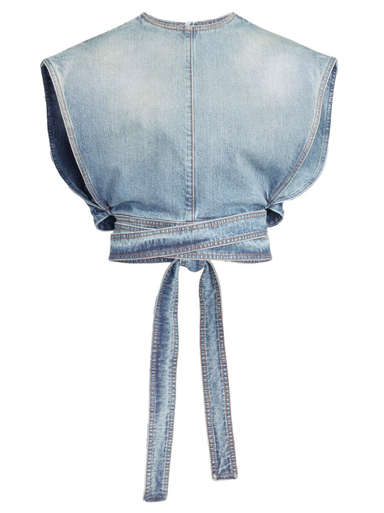 Top Con Cintura In Denim