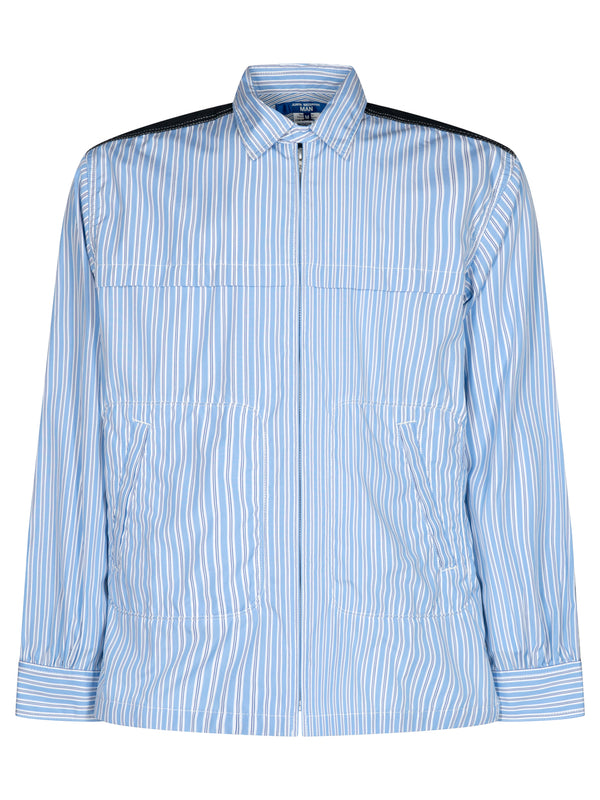Camicia A Righe In Cotone Con Cerniera