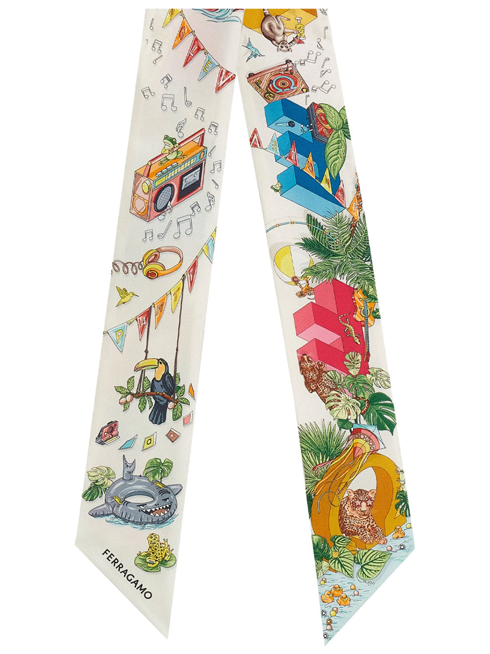 Ferragamo Foulards - Bianco | 37b9bb11d7938dc648cc6e36780ba80b0a3c32eb