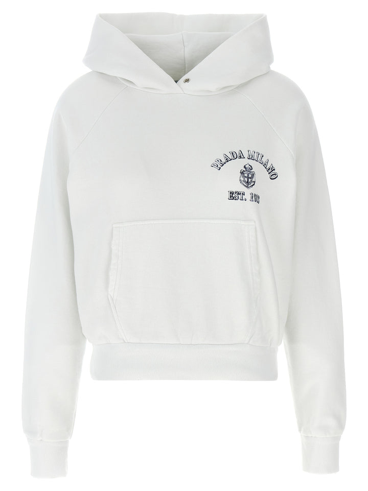 Prada Vintage Hoodie Felpe - Bianco | 24941a6a6e738b89dbf904381c35e65bb7ca2104