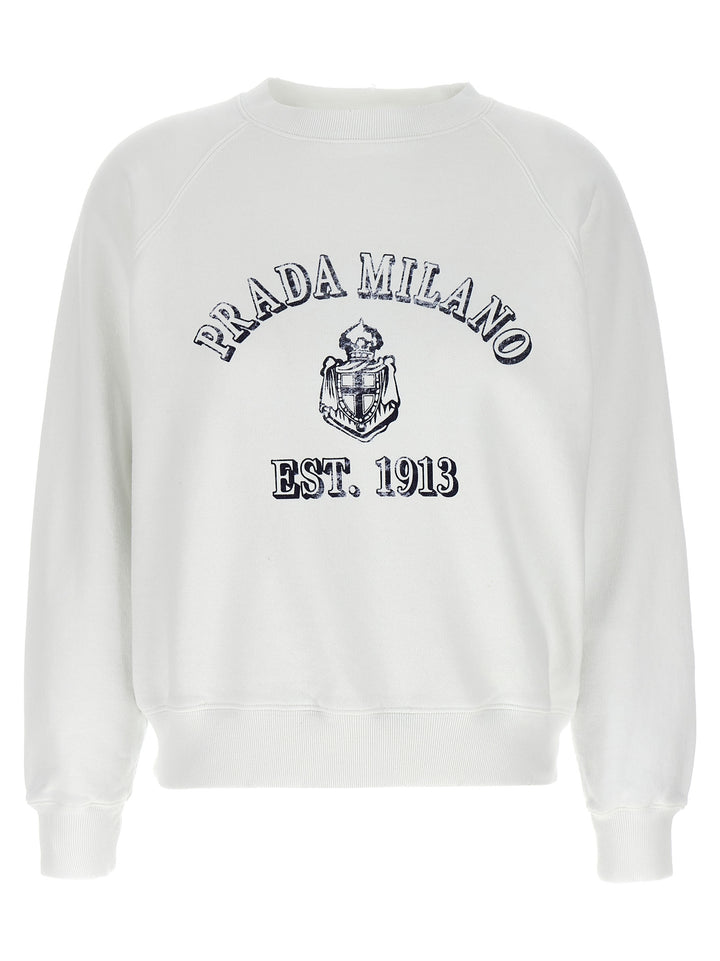 Prada Print Felpe - Bianco | e306a7706866ed55f952fccdfcb0317f3a9d0a3b