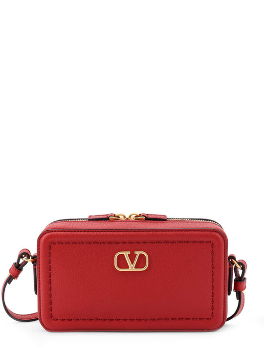 Valentino Garavani Alltime Leather Shoulder Bag With Vlogo Signature Detail