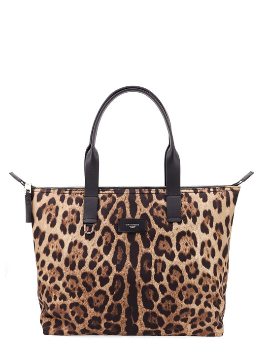 Nylon Shoulder Bag With Animalier Print