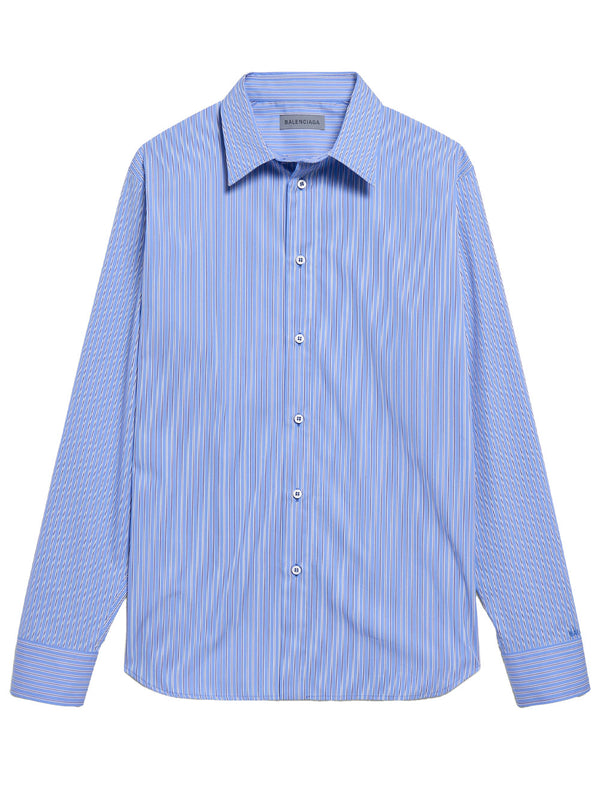 Camicia In Popeline A Righe In Popeline Tecnico Ultra Fine