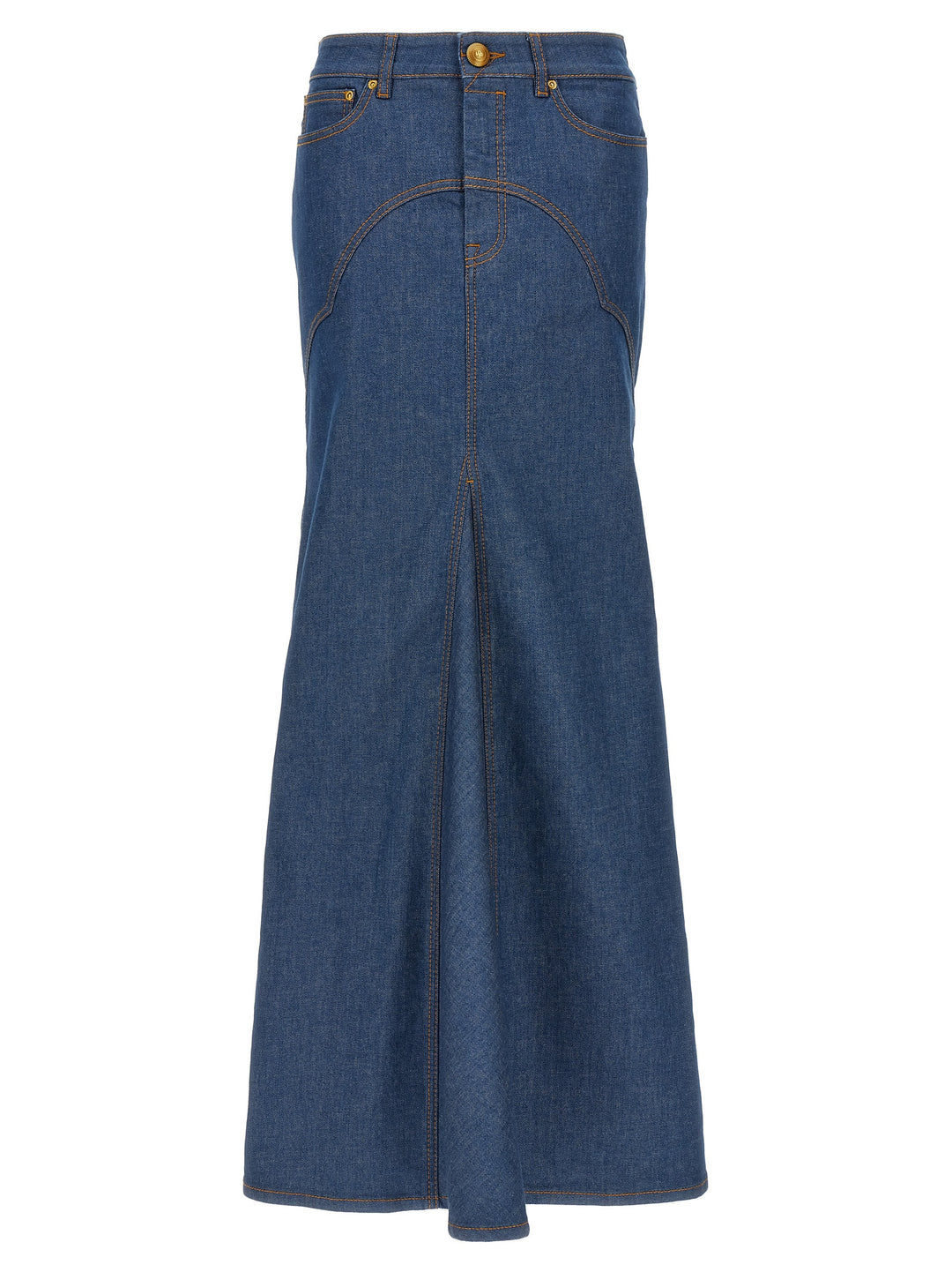Maxi Denim Skirt Gonne Blu