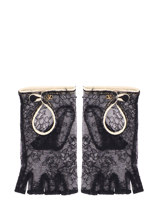 Lace Gloves With Leather Profiles