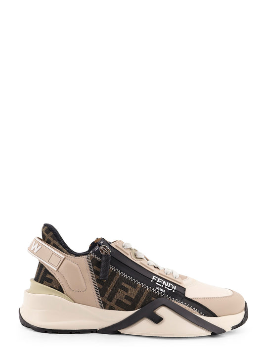 Fendi Flow Leather Sneakers With Ff Motif