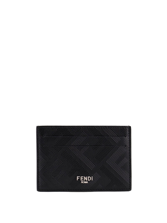 Leather Cardholder With Ff Motif