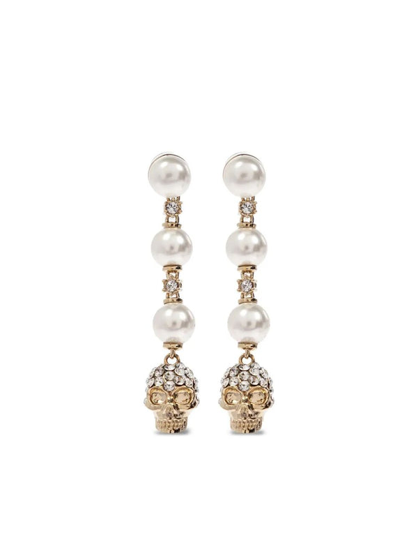 Orecchini Skull Con Perla