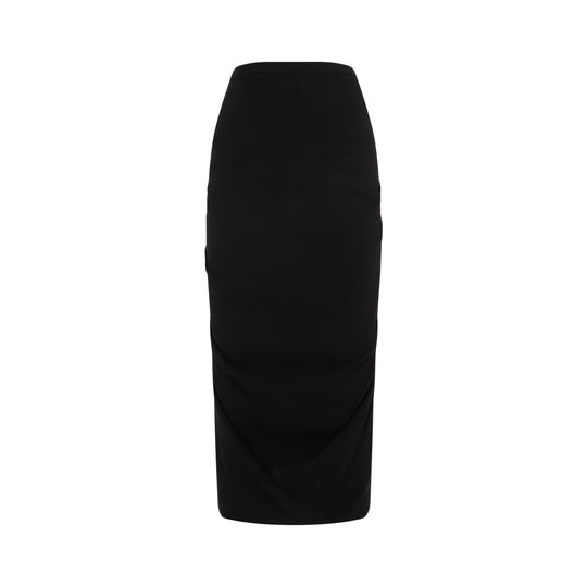 Black Sonata Wool Midi Skirt