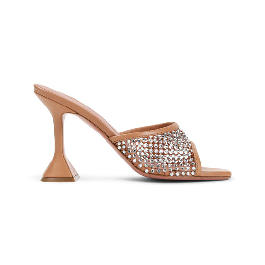 Brown Lupita Crystal Net 95 Leather Sandals