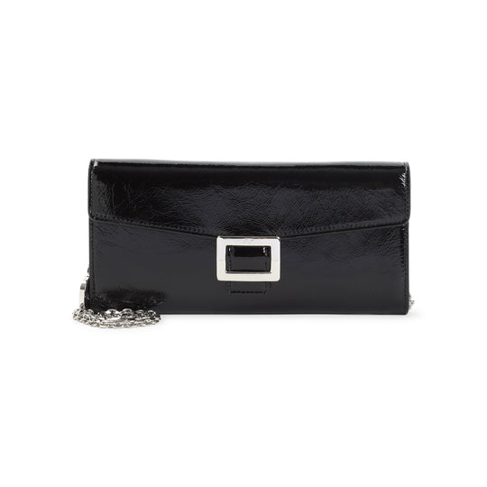 Black Belle Brushed Leather Clutch