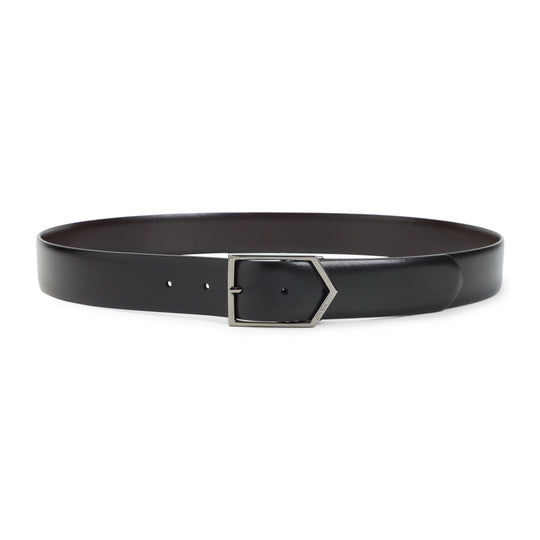 Black Leather Reversible Belt