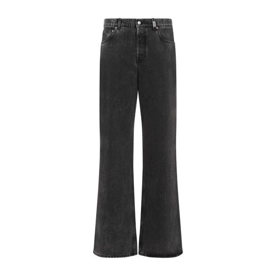 Black Low Rise Baggy Cotton Jeans