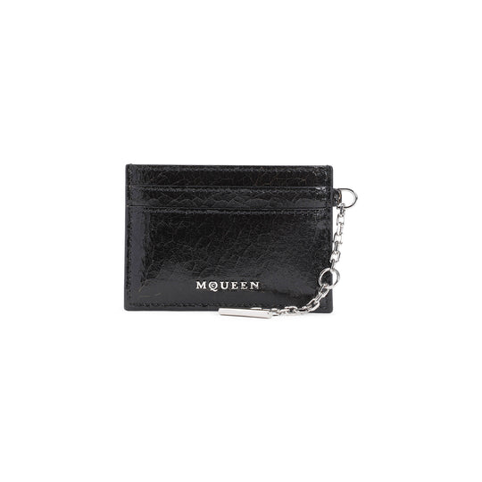 Black Leather Sling Card Holder