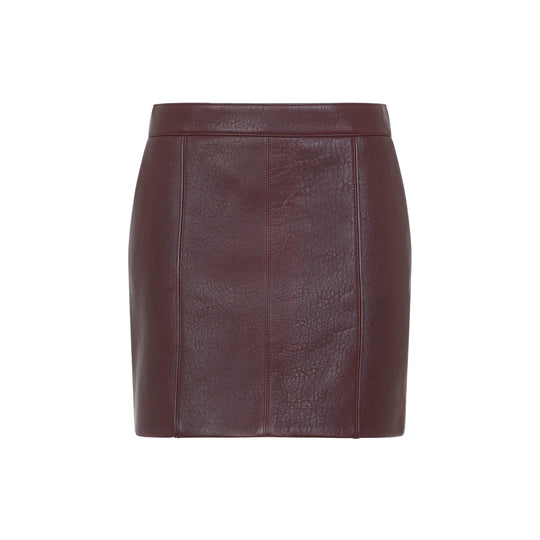 Purple Lamb Leather Mini Skirt
