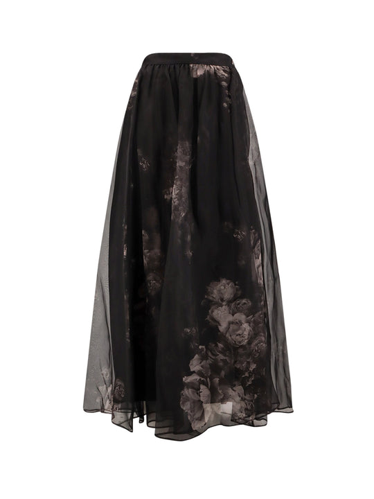 Hypnotic Maxi Skirt Silk Long Skirt