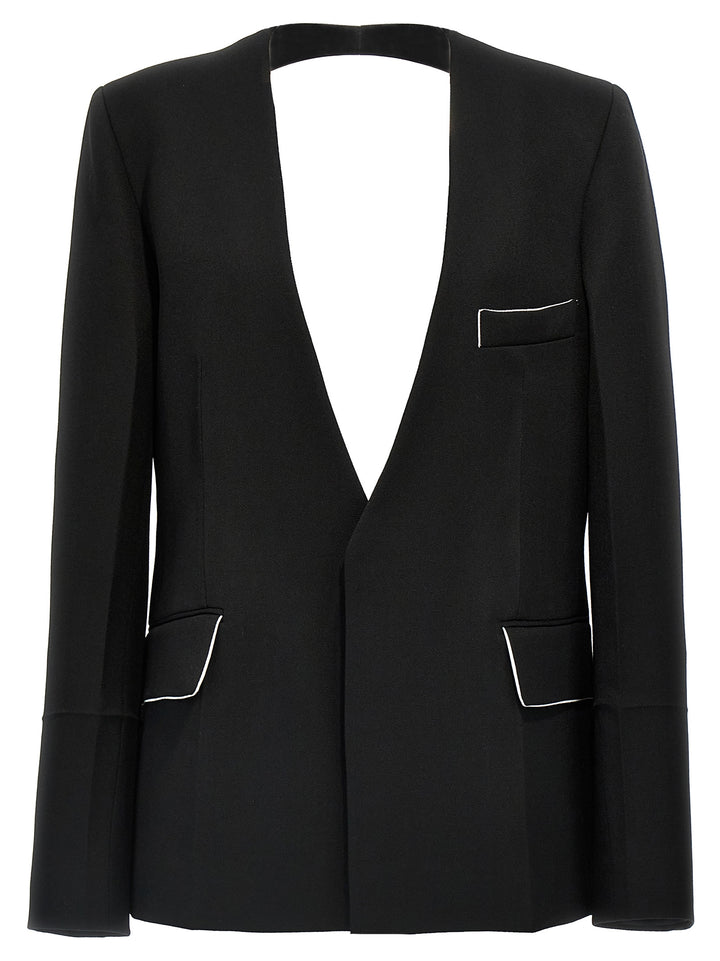 Victoria Beckham Shrunken Collarless Open-Back BlazerS - Nero | b6a56decf5dc5d29a8c6324ca4910614eb728578