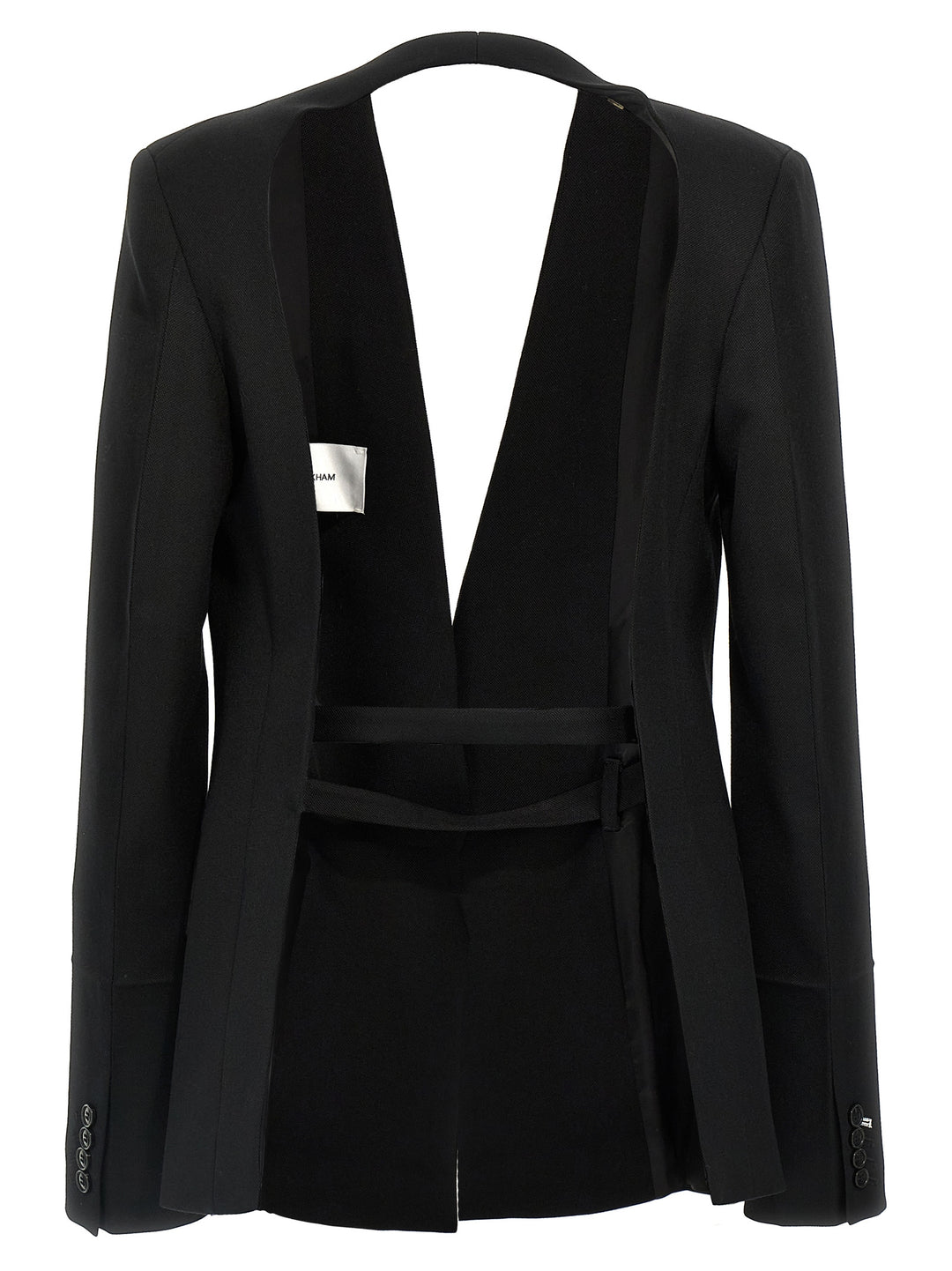 Victoria Beckham Shrunken Collarless Open-Back BlazerS - Nero | ac8ef2dfab08f93bf4799fce29224eae8db6c434