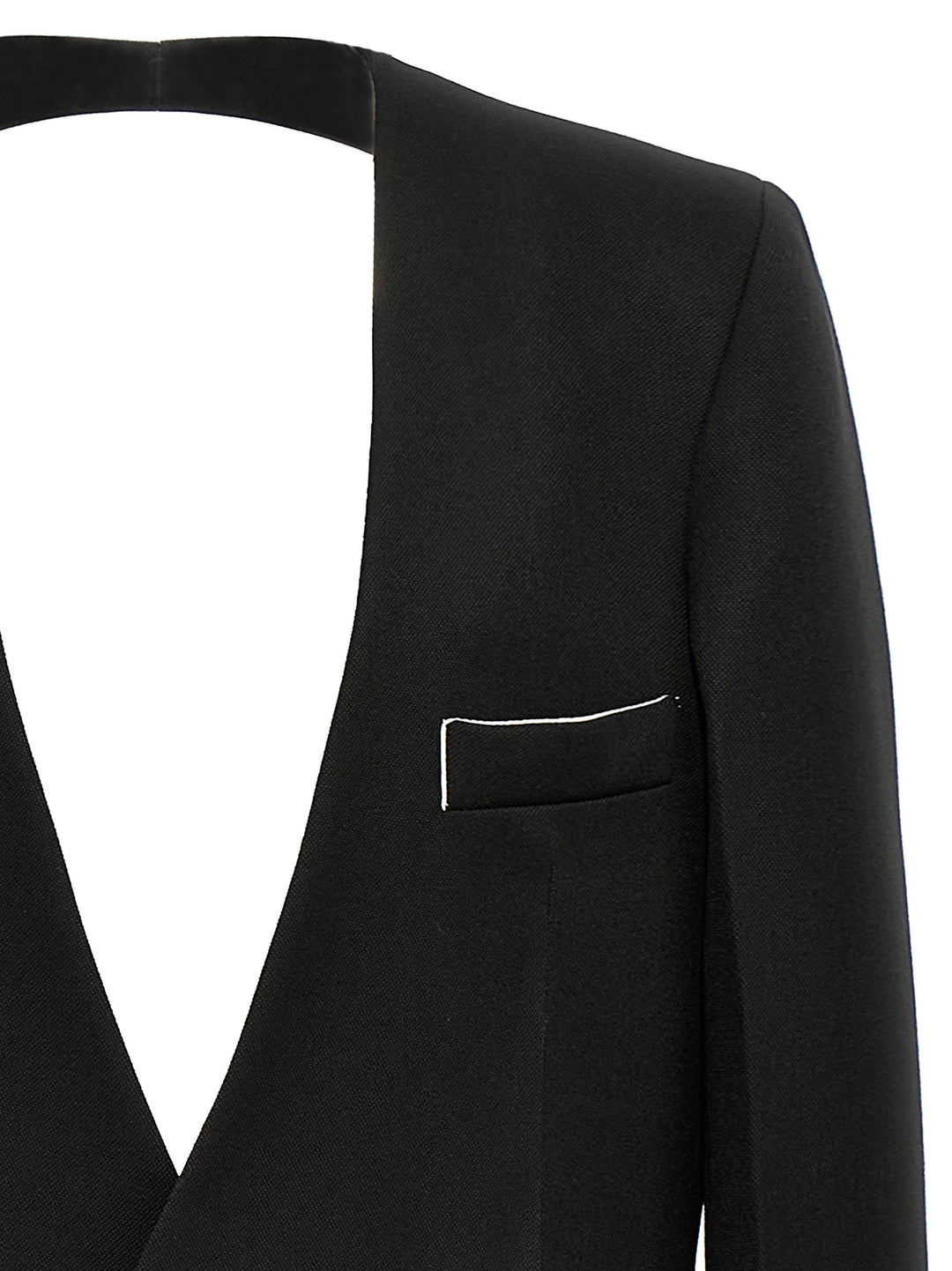 Victoria Beckham Shrunken Collarless Open-Back BlazerS - Nero | 56120b5bf0f17ff825a59c190fe45c5a1ab97762