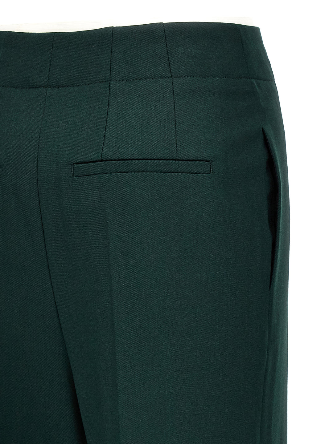 Victoria Beckham Wide Leg Kick Pantaloni - Verde | d756cbb5b7a769c6067e1e5324bae7e0ba3b76d4