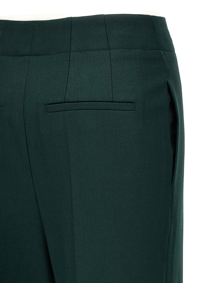 Victoria Beckham Wide Leg Kick Pantaloni - Verde | d756cbb5b7a769c6067e1e5324bae7e0ba3b76d4