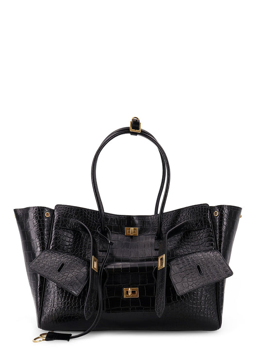 Carry All Bel Air Leather Shoulder Bag With Croco Effect