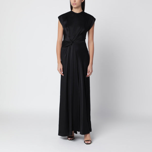 Aria Gown Long Black Satin Dress