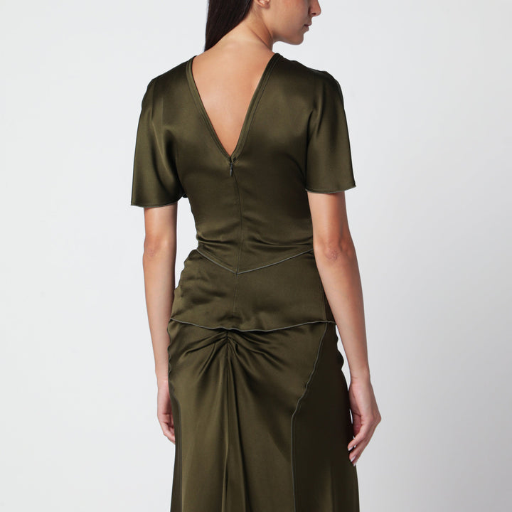 Victoria Beckham Bela Verde in Crepe Satin