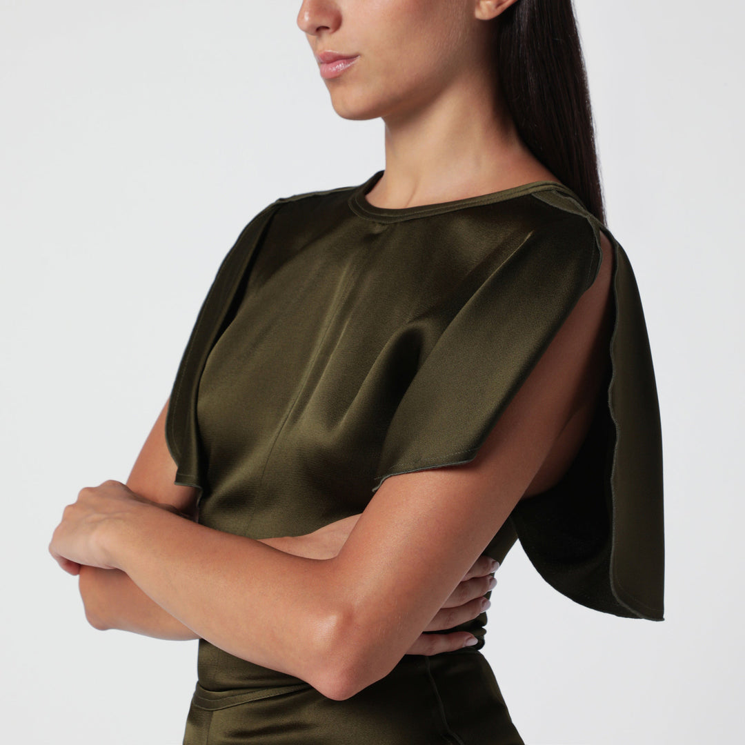 Victoria Beckham Bela Verde in Crepe Satin